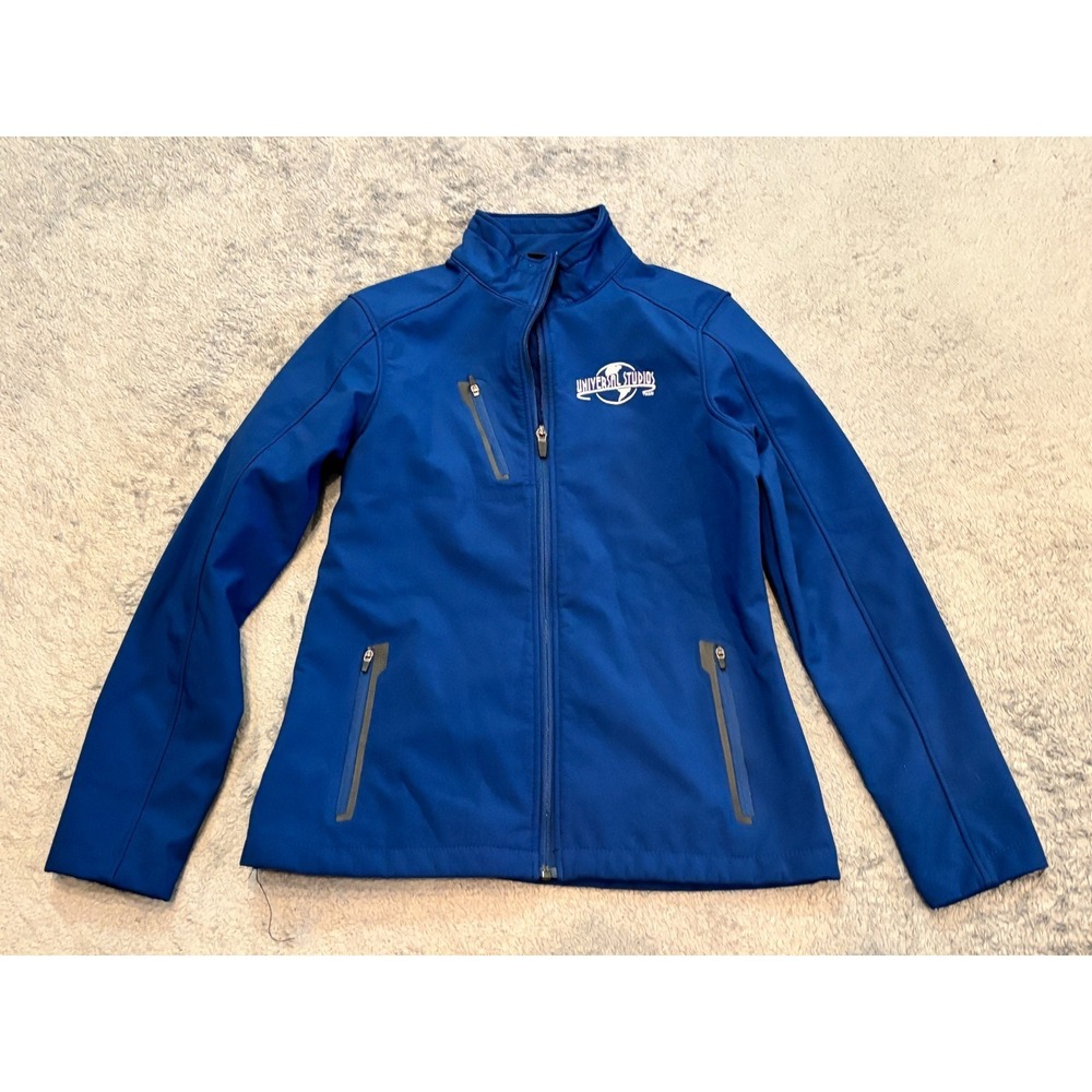 Universal Studios Jacket Womens Small Blue Full Zip Long Sleeve Logo Casual